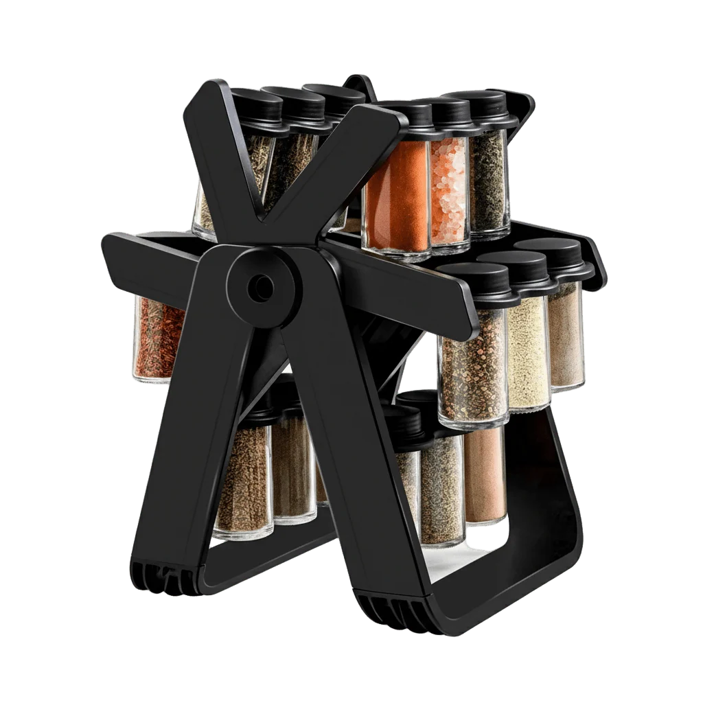 18 Jar Rotating Spice Rack | 360° Countertop Kitchen Organiser