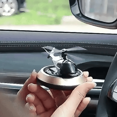 Solar Car Fragrance Diffuser | Rotating Helicopter Design, Alcohol-Free & Nano Aroma Core