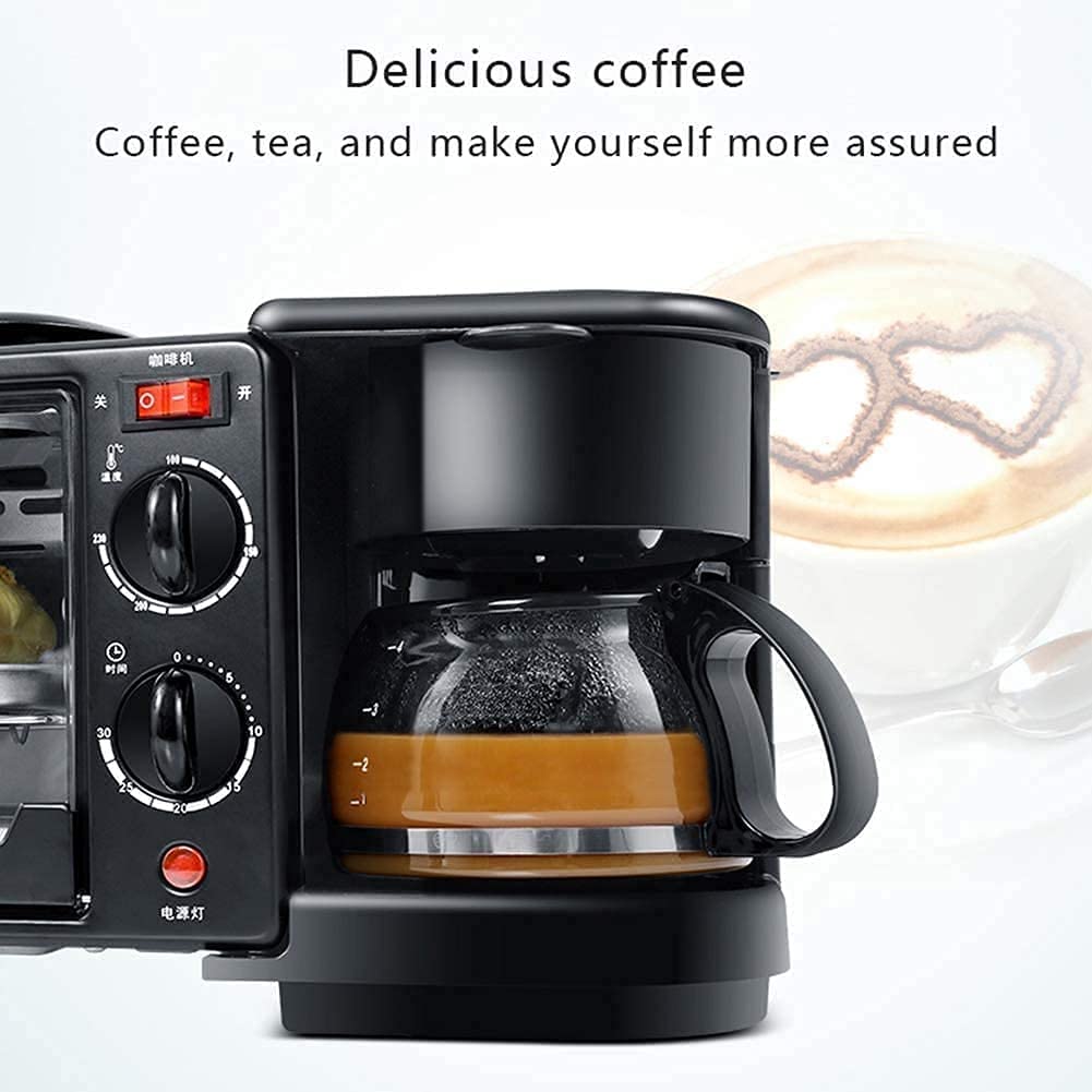 3-in-1 Multifunctional Breakfast Station | Mini Oven, Coffee Maker & Non-Stick Griddle
