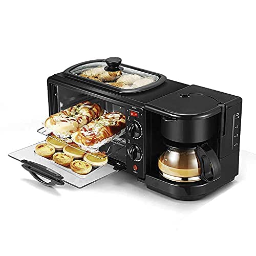 3-in-1 Multifunctional Breakfast Station | Mini Oven, Coffee Maker & Non-Stick Griddle