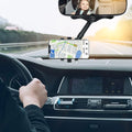 360° Rotatable Car Phone Holder | Rearview Mirror Clamp Mount, Retractable ABS