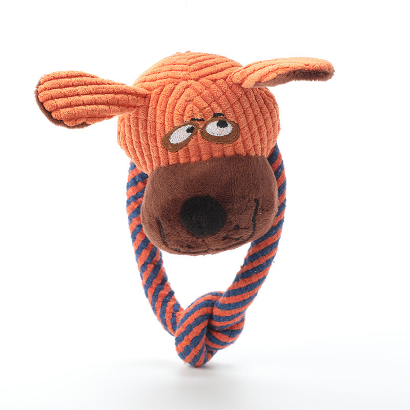 Dog Cotton Rope Chew & Teeth Cleaning Toy | Squeaky Plush Design for Dogs