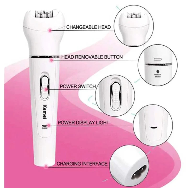 5-in-1 Beauty Tools Kit | Facial Brush, Epilator, Shaver, Massager & Callus Remover