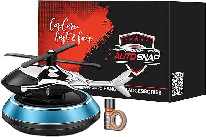 Solar Car Fragrance Diffuser | Rotating Helicopter Design, Alcohol-Free & Nano Aroma Core