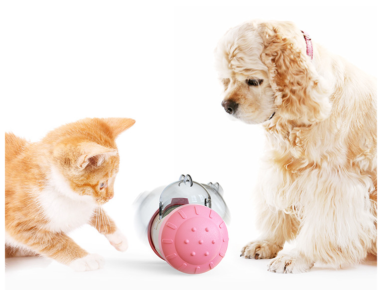 Dog Treat Leaking Toy with Wheel | Interactive Snack Dispenser for Dogs, Puppies & Cats