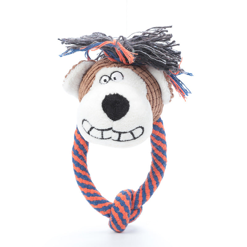 Dog Cotton Rope Chew & Teeth Cleaning Toy | Squeaky Plush Design for Dogs