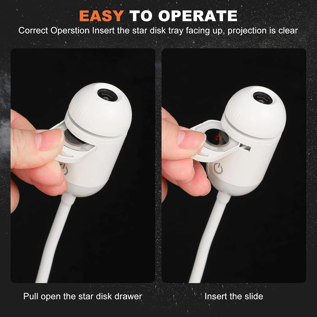 Starry Sky Projection Lamp | Portable USB Night Light with Interchangeable Slides