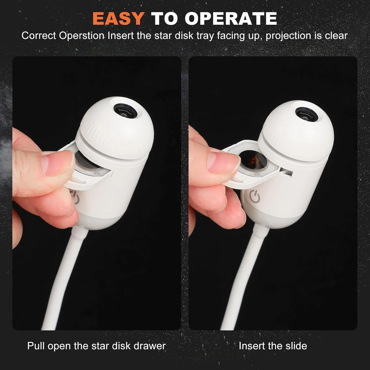 Starry Sky Projection Lamp | Portable USB Night Light with Interchangeable Slides