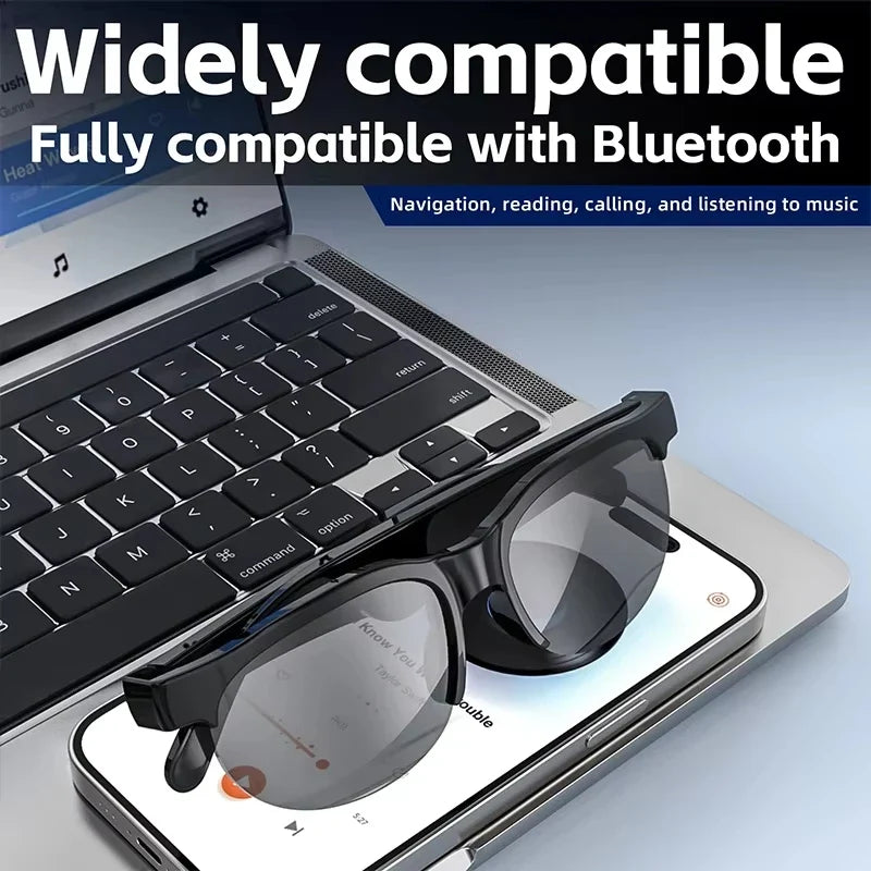 GS8 Wireless Bluetooth Smart Glasses | BT 5.4, Built-In Speakers, 6H Playback & Hands-Free Calls