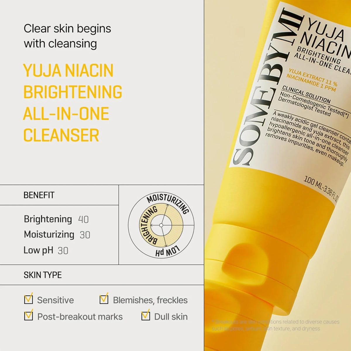 SOME BY MI Yuja Niacin Brightening Cleanser 100ml