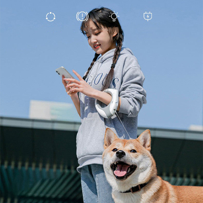 LED Retractable Dog Leash with Night Light | 3M, 80kg Pull Force & One-Button Brake
