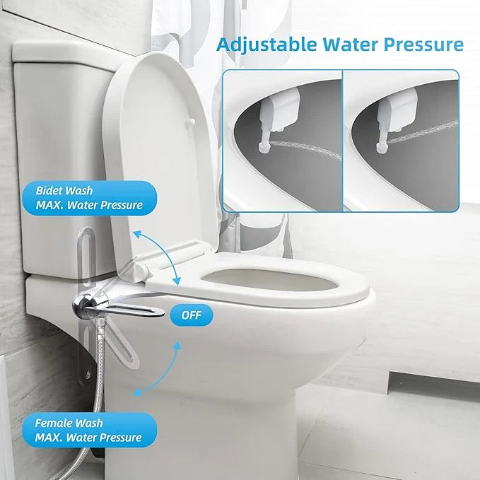 Bidet Attachment for Toilet Seat | Dual Spray, Self-Cleaning Nozzle & Adjustable Pressure