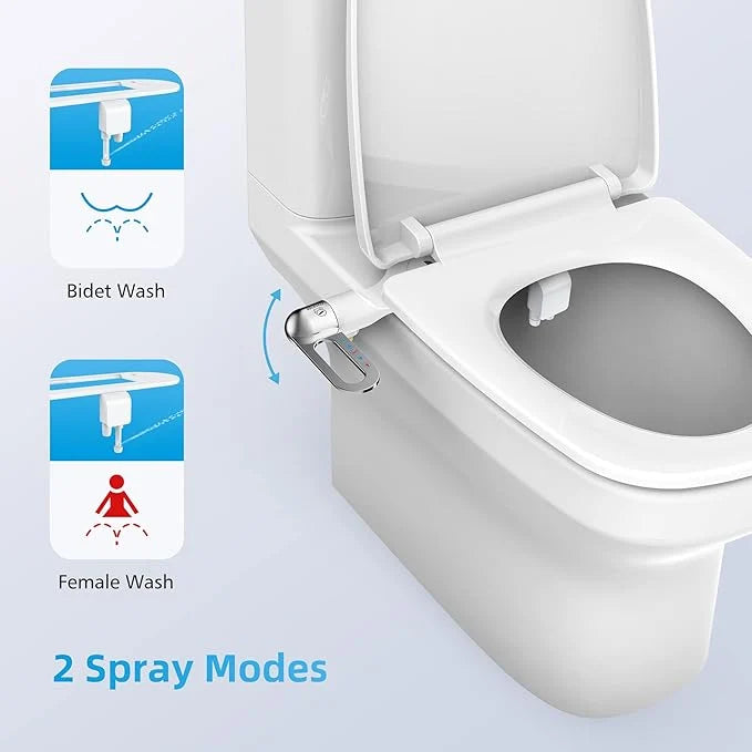 Bidet Attachment for Toilet Seat | Dual Spray, Self-Cleaning Nozzle & Adjustable Pressure