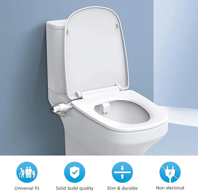 Bidet Attachment for Toilet Seat | Dual Spray, Self-Cleaning Nozzle & Adjustable Pressure