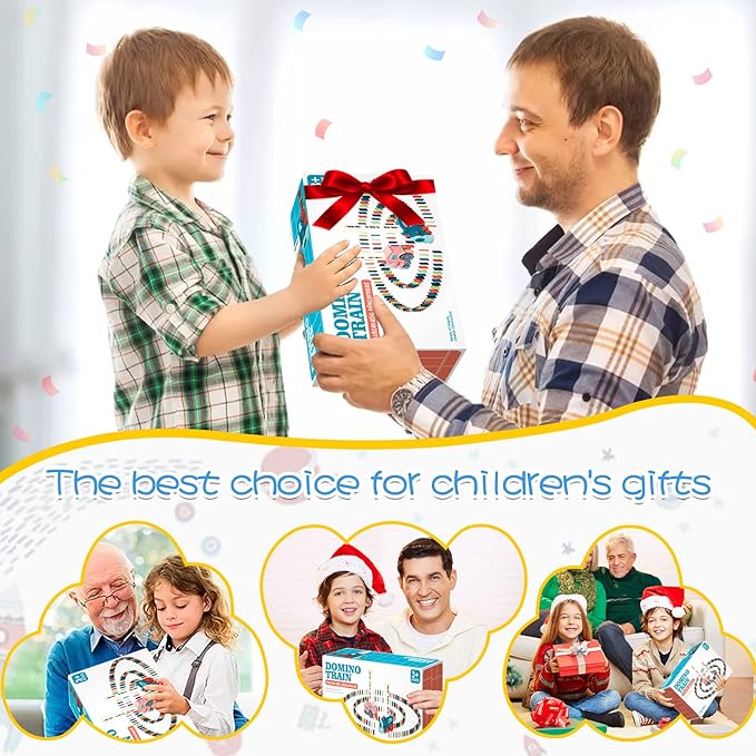 Domino Train Set | Automatic Domino Laying Toy for Kids 3+