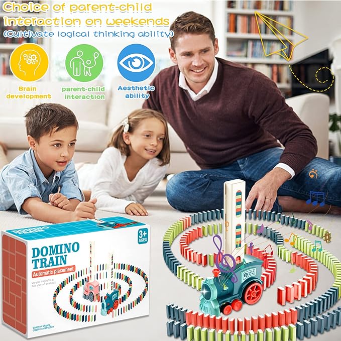 Domino Train Set | Automatic Domino Laying Toy for Kids 3+