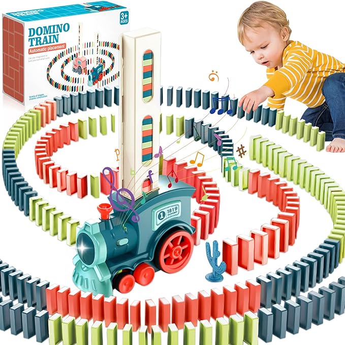 Domino Train Set | Automatic Domino Laying Toy for Kids 3+