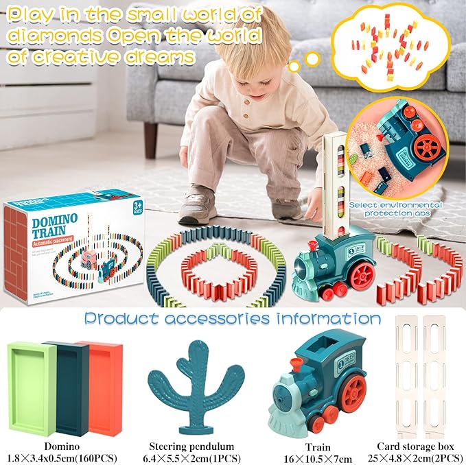 Domino Train Set | Automatic Domino Laying Toy for Kids 3+