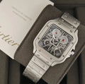 Luxury Skeleton Square Dial Watch | Stainless Steel Wrist Watch