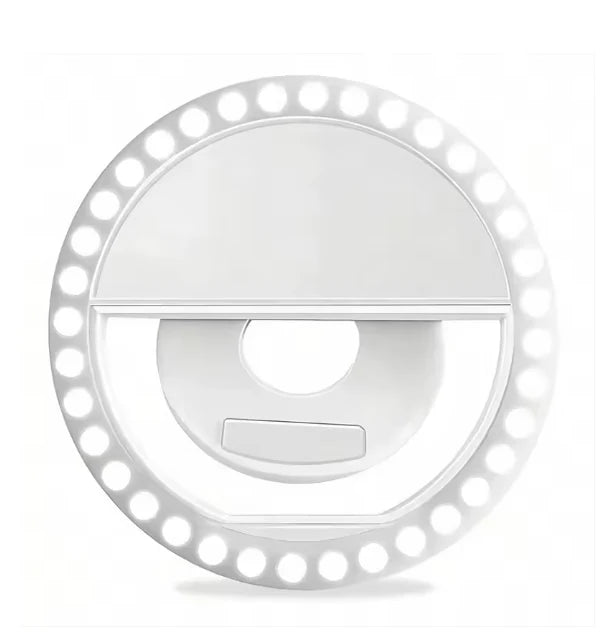 Clip-On Selfie Ring Light | 36 LED 3 Brightness Modes | USB Rechargeable