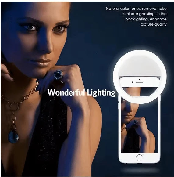 Clip-On Selfie Ring Light | 36 LED 3 Brightness Modes | USB Rechargeable