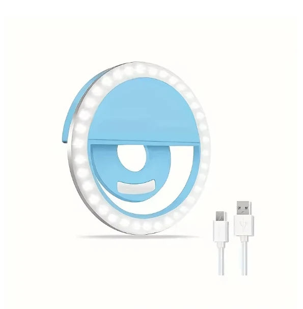 Clip-On Selfie Ring Light | 36 LED 3 Brightness Modes | USB Rechargeable