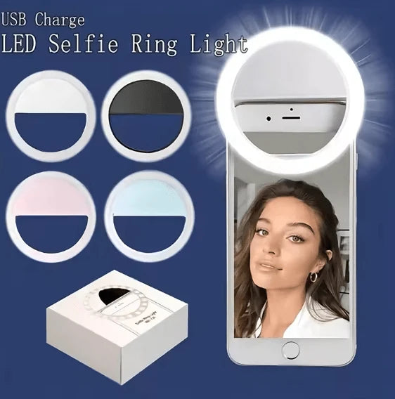 Clip-On Selfie Ring Light | 36 LED 3 Brightness Modes | USB Rechargeable