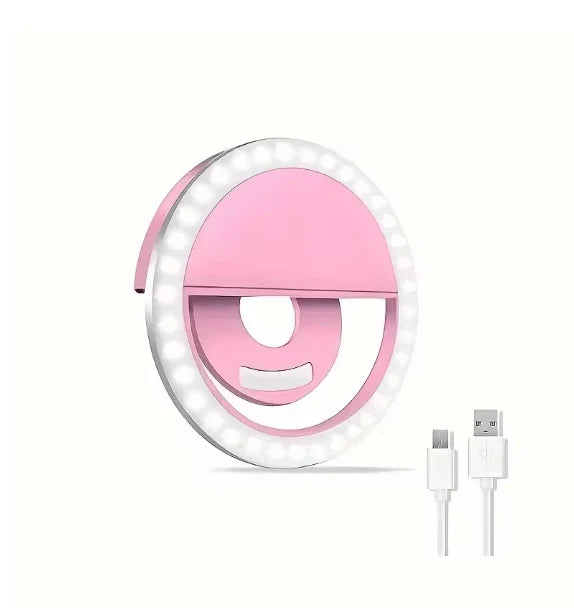 Clip-On Selfie Ring Light | 36 LED 3 Brightness Modes | USB Rechargeable