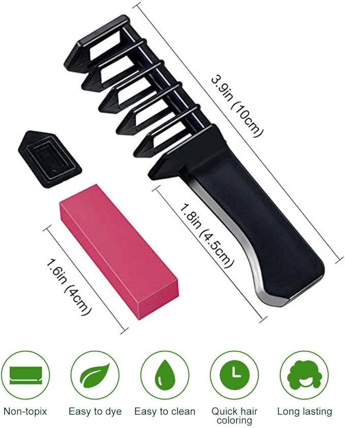 Colorful Hair Chalk Comb Set 10 Pcs | Temporary Hair Dye for Kids & Adults