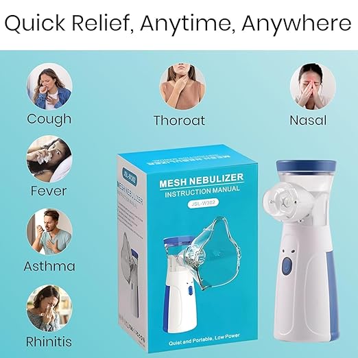 Compact Mesh Nebulizer | Portable Quiet Nebulizer Machine for Home & Travel