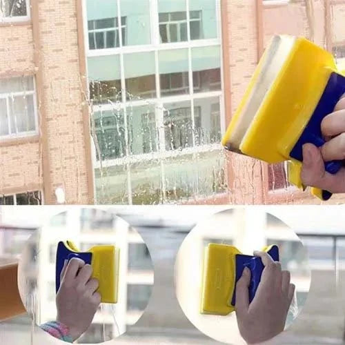 Double-Sided Magnetic Glass Cleaner | Clean Both Sides Simultaneously with Safety Rope
