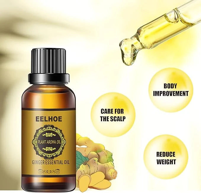 EELHOE Ginger Essential Oil | Warming Massage & Aromatherapy Oil 30ml