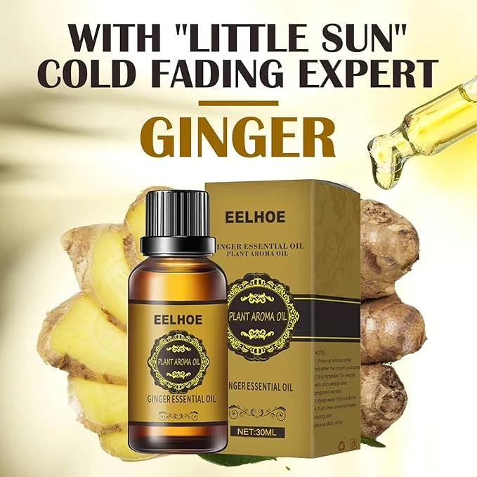 EELHOE Ginger Essential Oil | Warming Massage & Aromatherapy Oil 30ml
