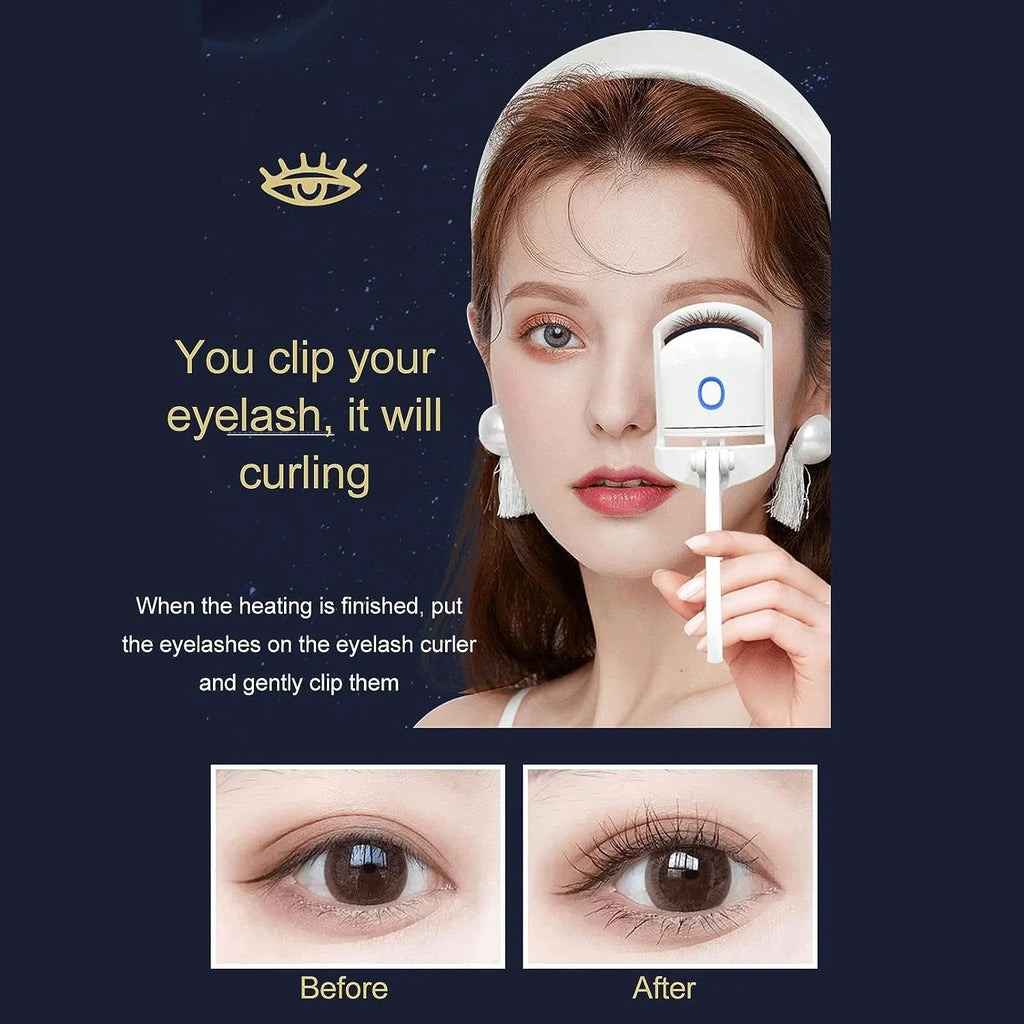 Electric Heated Eyelash Curler | 10-Second Heat-Up, Adjustable Temperature & USB Rechargeable