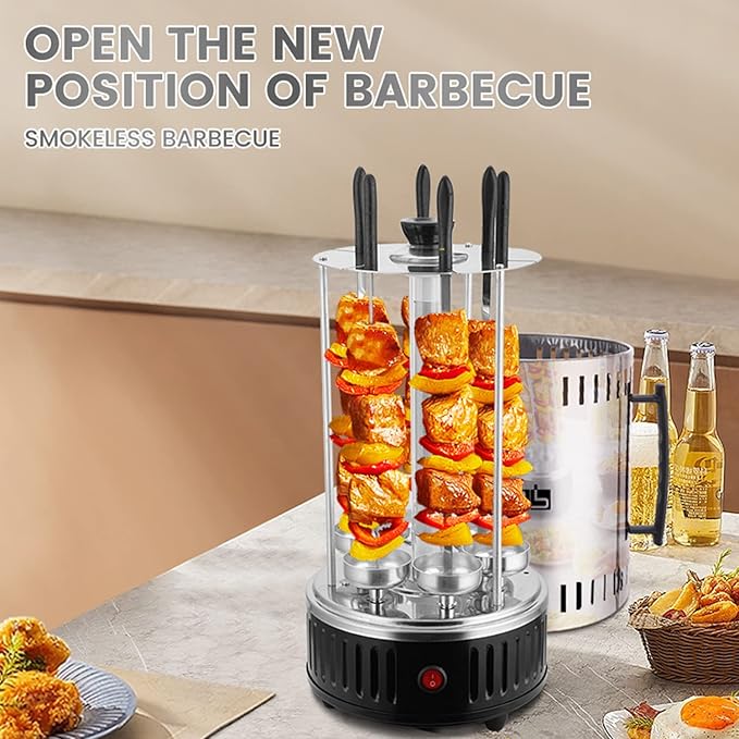 Electric Grill | Smokeless Indoor & Outdoor Grill with Non-Stick Plate & Adjustable Temperature
