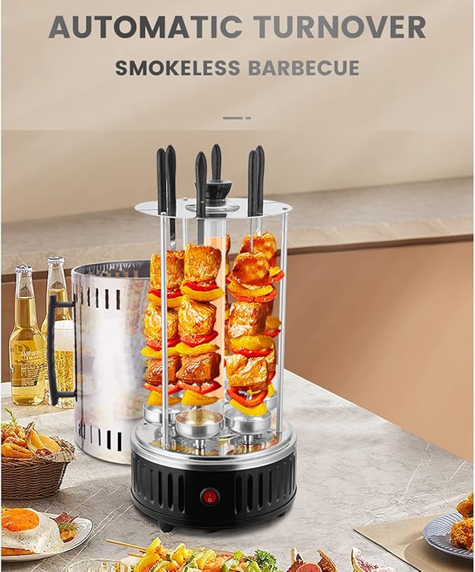 Electric Grill | Smokeless Indoor & Outdoor Grill with Non-Stick Plate & Adjustable Temperature