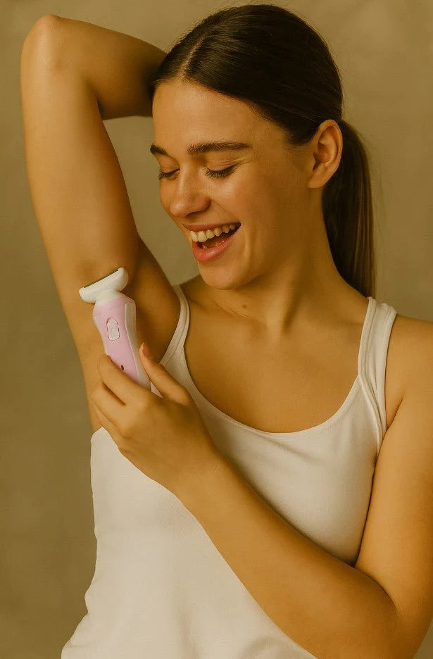 Electric Women's Shaver | Multi-Area Grooming with Trimmer & Exfoliator Attachments