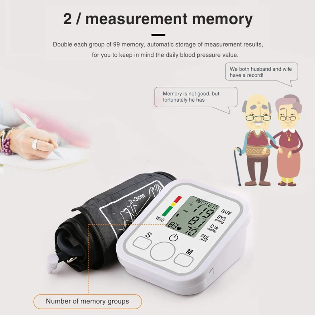 Electronic Blood Pressure Monitor | Arm-Type, Irregular Heartbeat Detection & Memory Storage