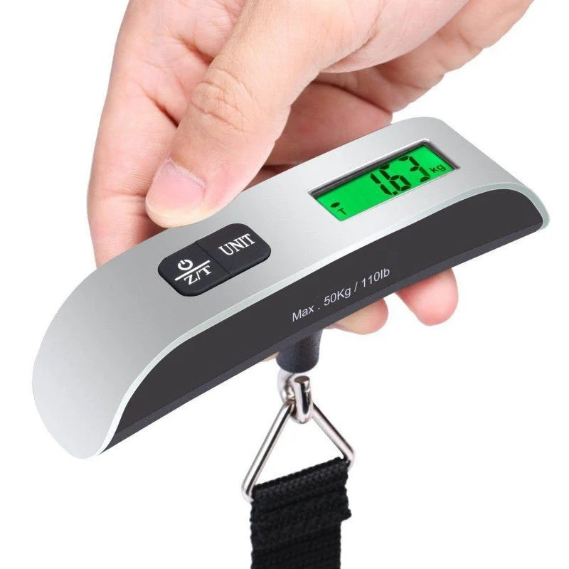 Electronic Luggage Scale | 50kg Capacity, Backlit LCD, Tare Function & Multi-Unit Display