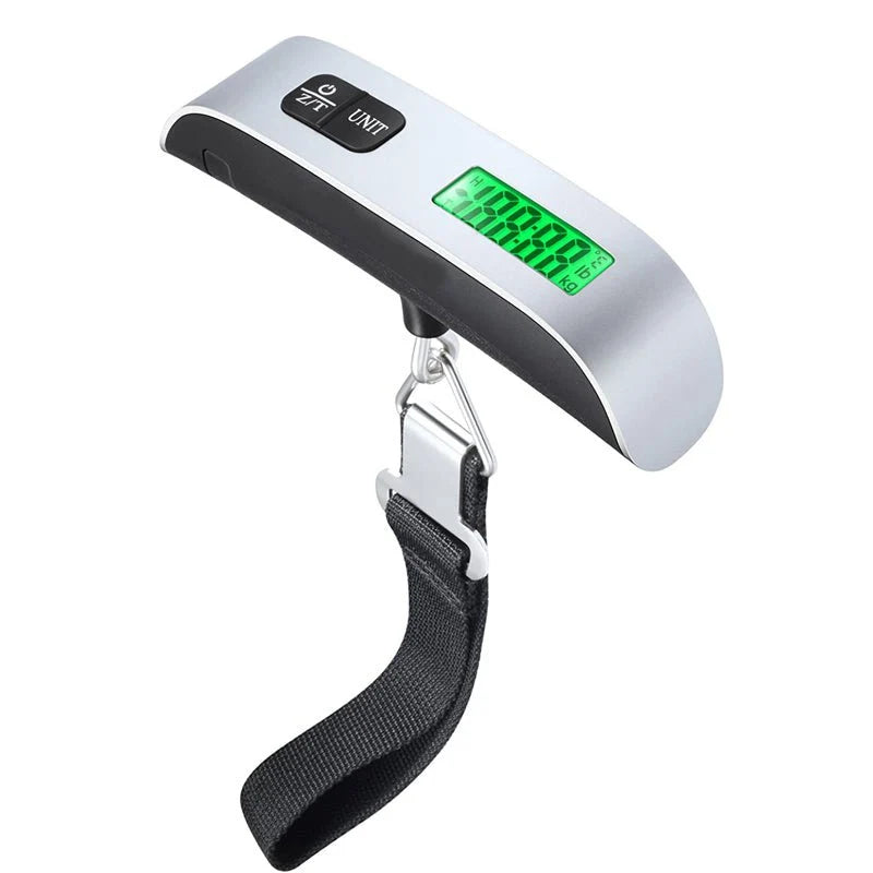 Electronic Luggage Scale | 50kg Capacity, Backlit LCD, Tare Function & Multi-Unit Display