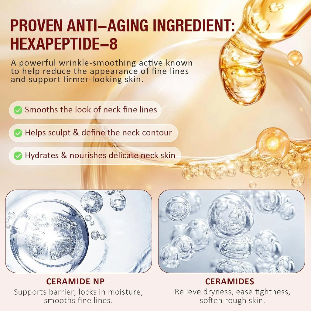 AH-8 Firming Lifting Neck Cream | Hexapeptide-8 Anti-Aging Formula for Neck & Décolletage | 120g