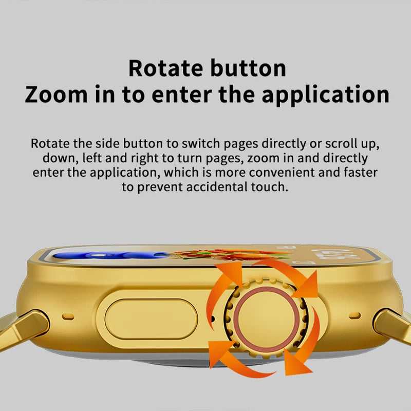 Gold Ultra Smart Watch | Luxury Metal Strap Edition