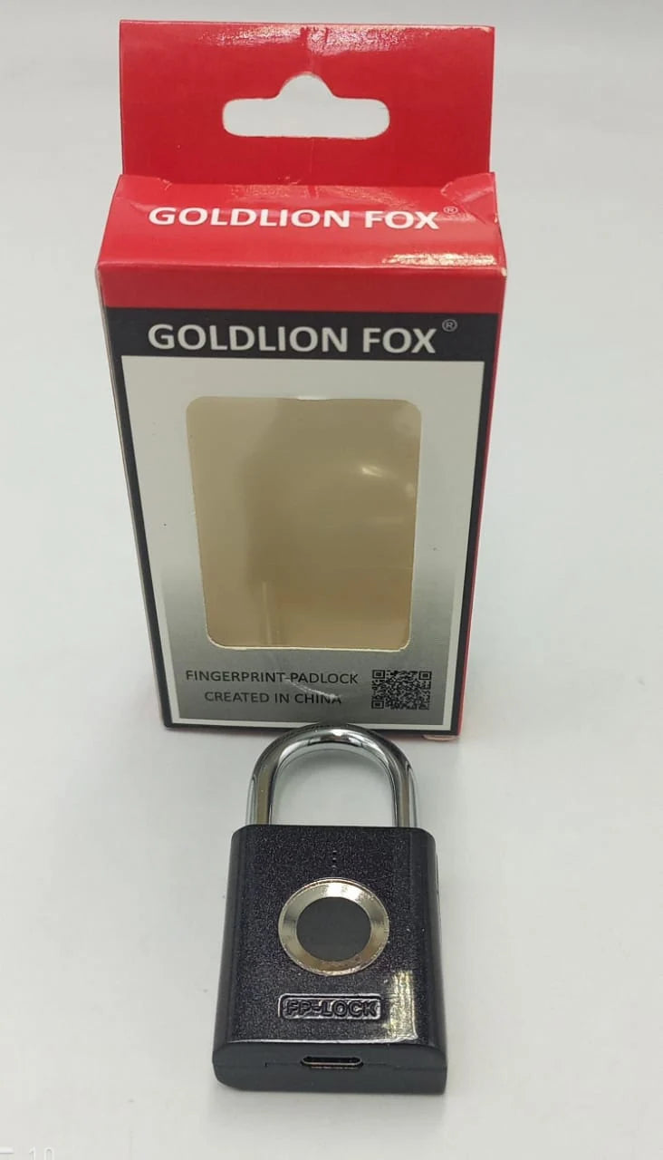 Golden Fox Fingerprint Padlock | 0.5-Second Biometric Unlock, Weatherproof & Keyless Security