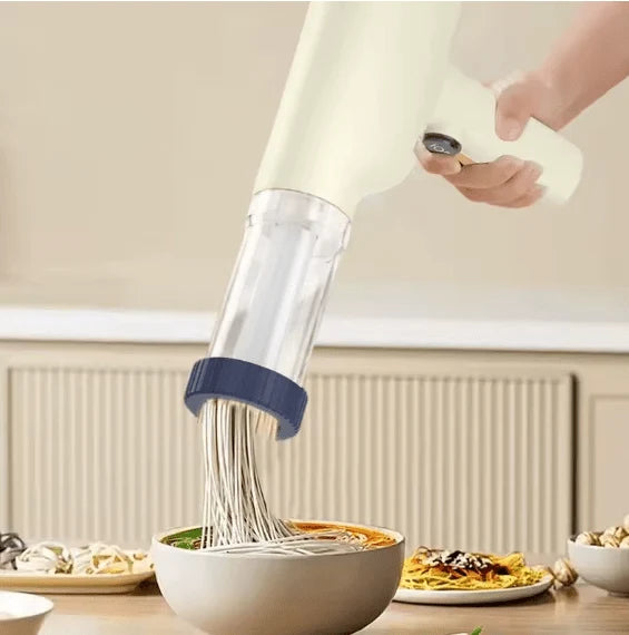Hand-Held Automatic Noodle Maker | 40W USB Rechargeable, 1500mAh Battery & Interchangeable Moulds