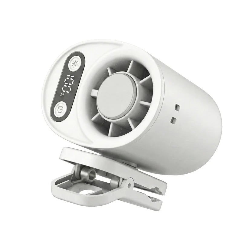Handheld Waist Mounted Fan | Rechargeable, Digital Display & Clip-On Portable Cooling Fan