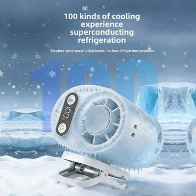 Handheld Waist Mounted Fan | Rechargeable, Digital Display & Clip-On Portable Cooling Fan