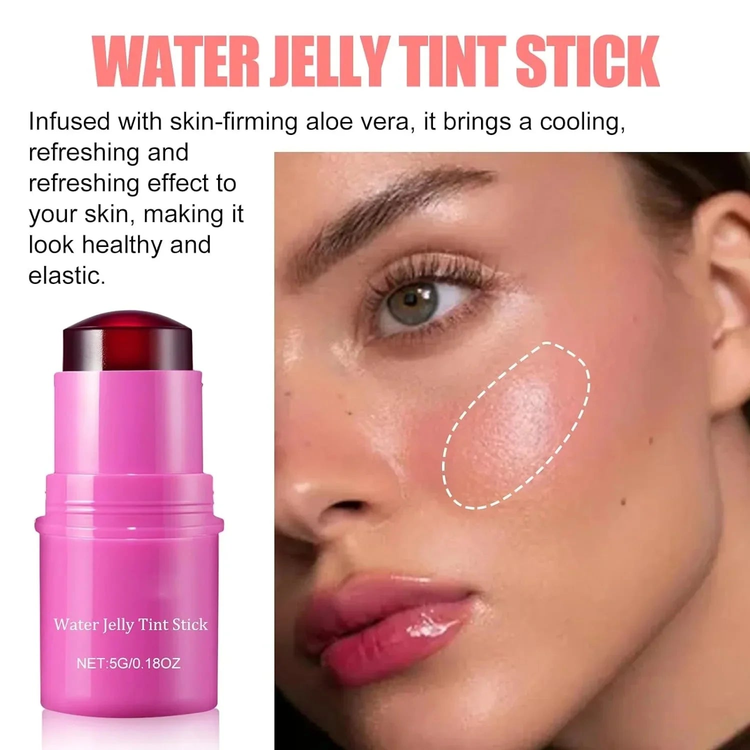 BKILO Jelly Blush Stick | Lightweight Dewy Blush for Cheeks & Lips | 2 Shades