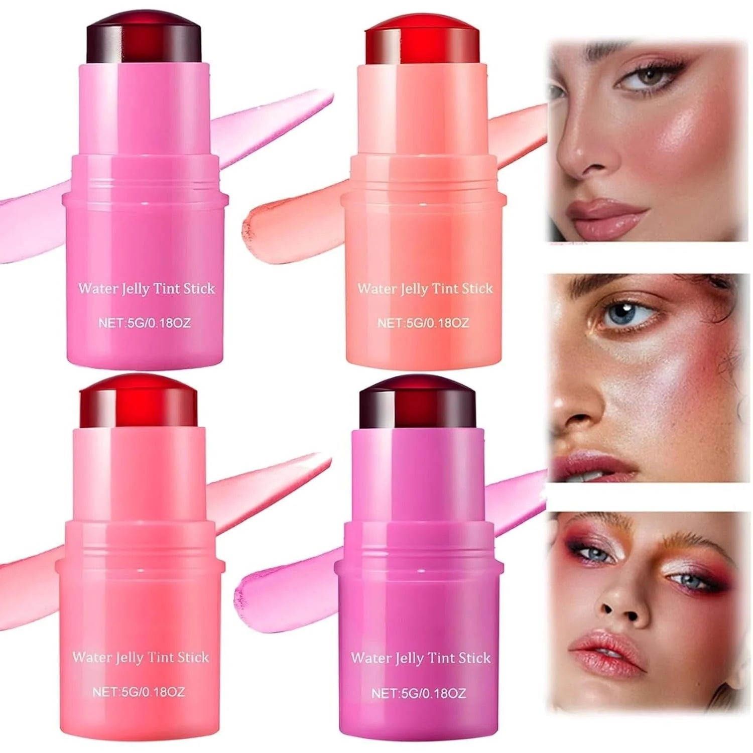 BKILO Jelly Blush Stick | Lightweight Dewy Blush for Cheeks & Lips | 2 Shades