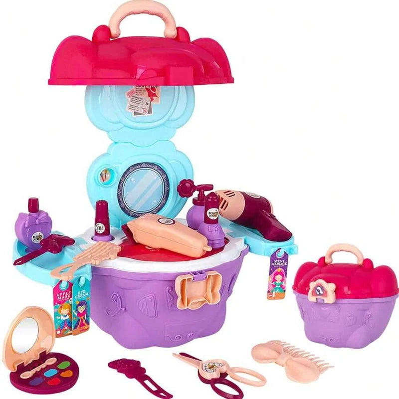 Kids Beauty & Glamour Play Set | Pretend Makeup, Hair Tools, Jewellery & Vanity Case