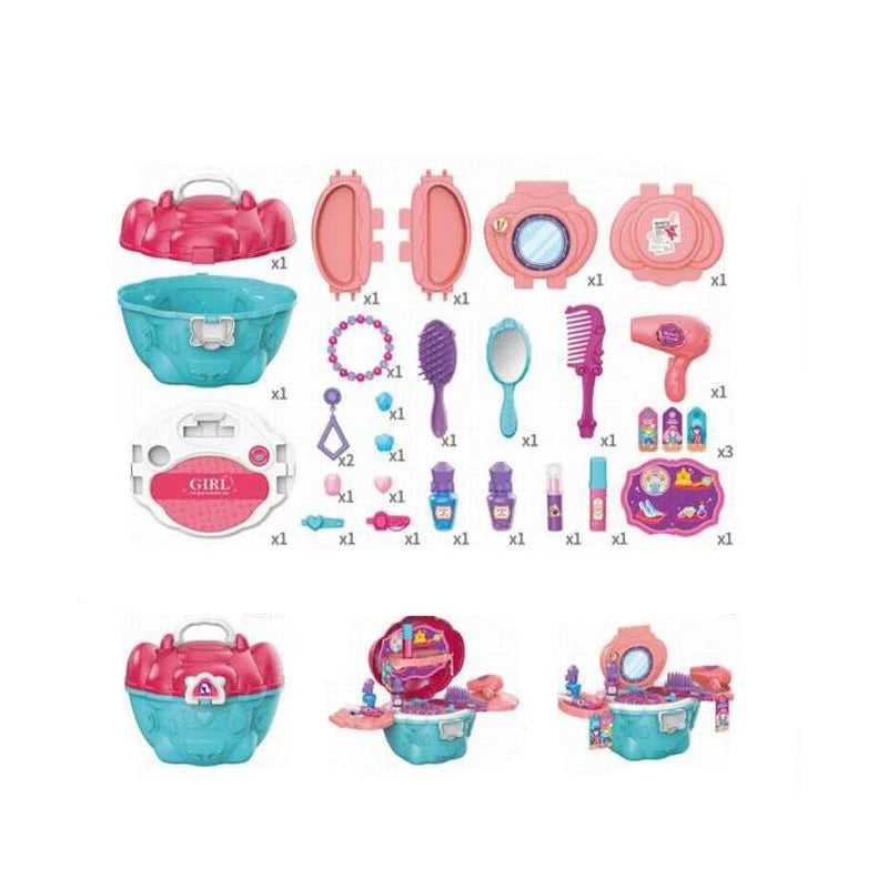 Kids Beauty & Glamour Play Set | Pretend Makeup, Hair Tools, Jewellery & Vanity Case